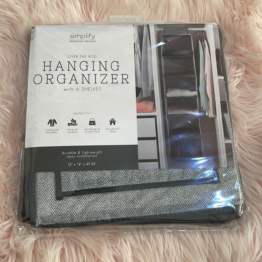 Over the rod Hanging Organizer with 6 shelves